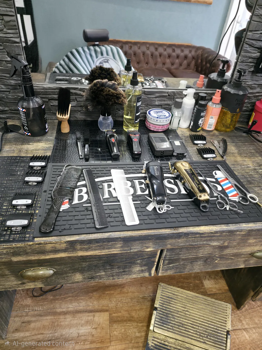 Holičské náradie a kozmetika — nožnice, strojčeky a produkty v Barber Shop MF